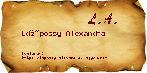 Lápossy Alexandra névjegykártya